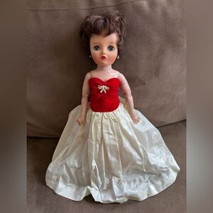 VTG Uneeda 19in Brunette 2S Doll Articulated Posable Limbs Peekaboo Eyes